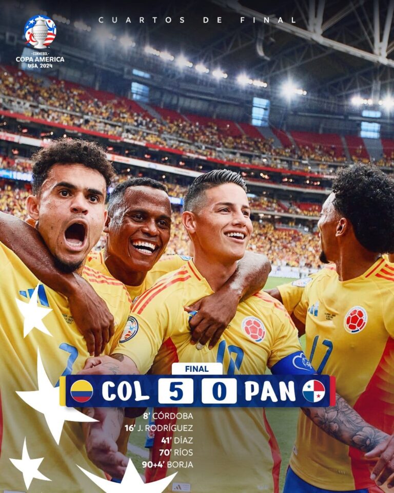 Colombia golea a Panamá y asegura su pase a semifinales en la Copa América