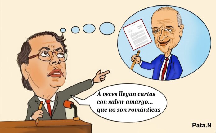 A VECES LLEGAN CARTAS... Caricatura de Norberto Patarroyo López - Pata.N -CARTAS A PETRO