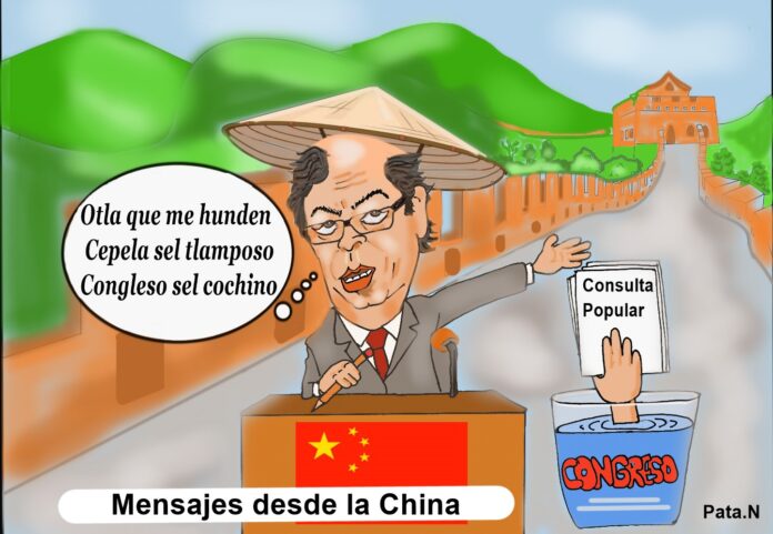 Caricatura del día -MENSAJE DESDE CHINA _Elaborada por el periodista Norberto Patarroyo L. Pata.N