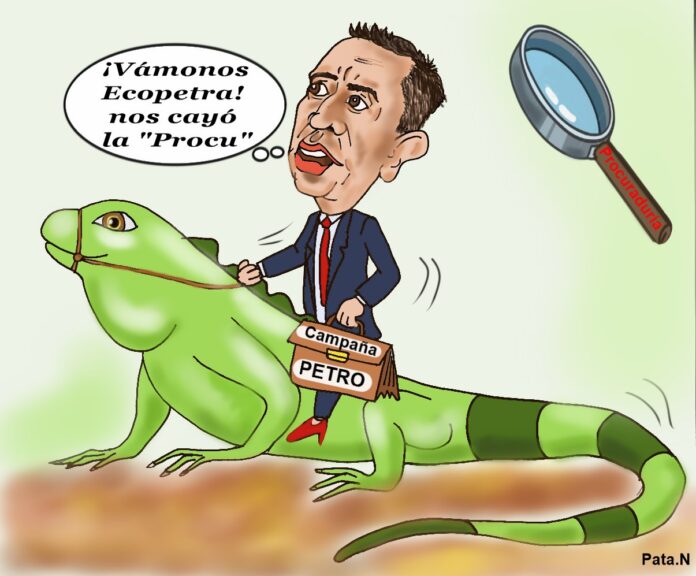 Caricatura del día- Procuraduría General de la Nación ordena a la CNE sanción para Ricardo Roa, por la violacion de los topes en la campaña Petro Presidente. 