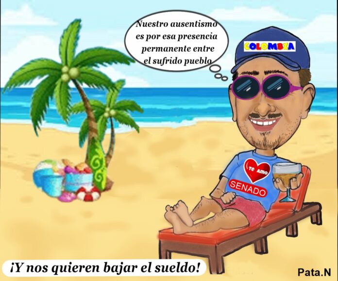 Caricatura del día- Y les quieren bajar el suedo a los sufridos congresistas - realizada por el periodista Norberto Patarroyo L. - Pata.N