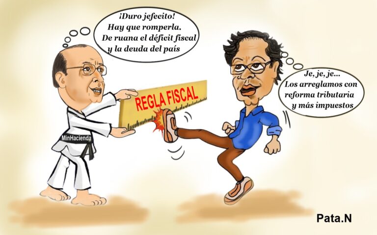 Caricatura del fin de semana - Duro golpe del gobierno a la regla fiscal. Realizada por Norberto Patarroyo L - Pata.N.