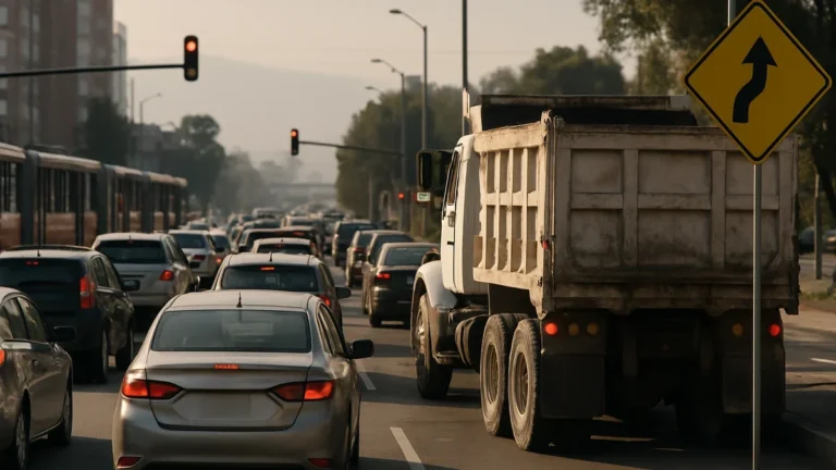 Movilidad Bogotá: volqueta varada en av. Boyacá