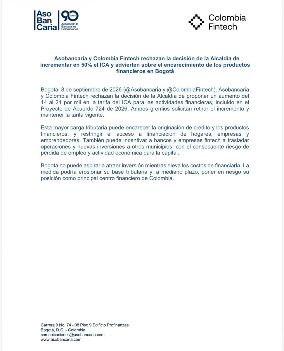 ICA financiero en Bogotá