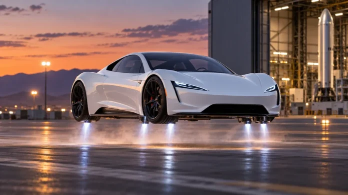 Tesla muestra al Roadster girando